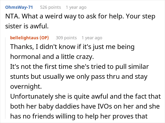 Reddit conversation about woman refusing to babysit step sister’s kids, sparking family drama and conflict. Reddit conversation about woman refusing to babysit step sister’s kids, sparking family drama and conflict.