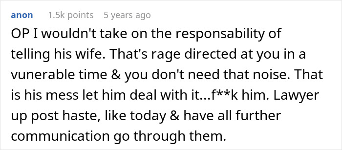 Text message advice about handling discovery of boyfriend’s secret wife just before childbirth, emphasizing legal action. Text message advice about handling discovery of boyfriend’s secret wife just before childbirth, emphasizing legal action.