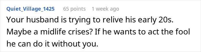 Comment about a 28-year-old wanting to hang out with his 21-year-old work buddy and involving his wife in social plans. Comment about a 28-year-old wanting to hang out with his 21-year-old work buddy and involving his wife in social plans.