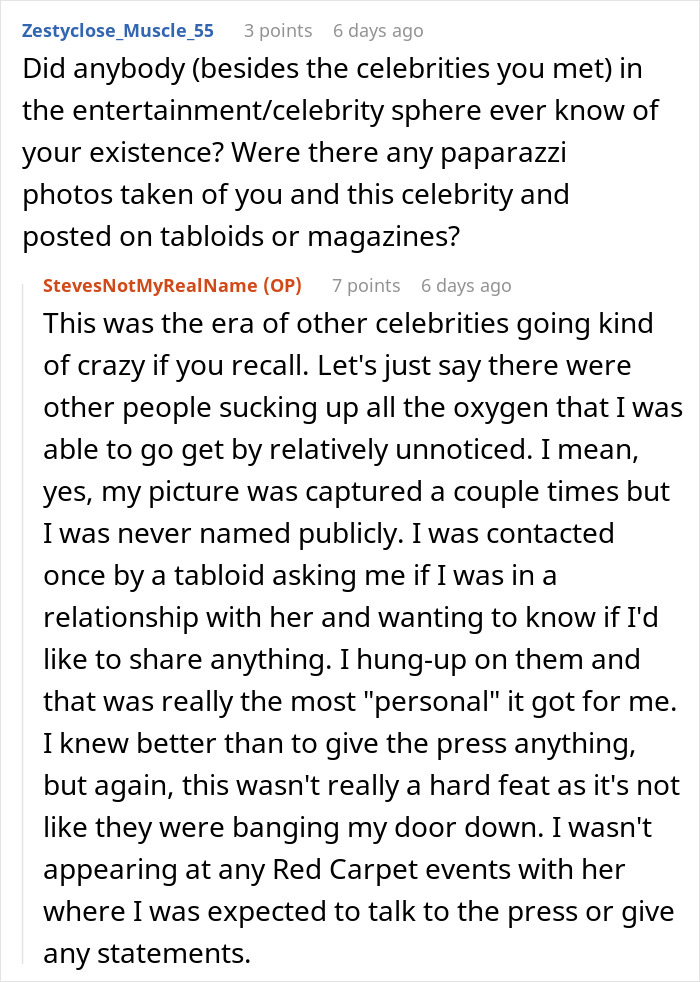 Reddit thread where a guy shares what it was really like to date a famous actress for over a year discussing paparazzi and privacy.