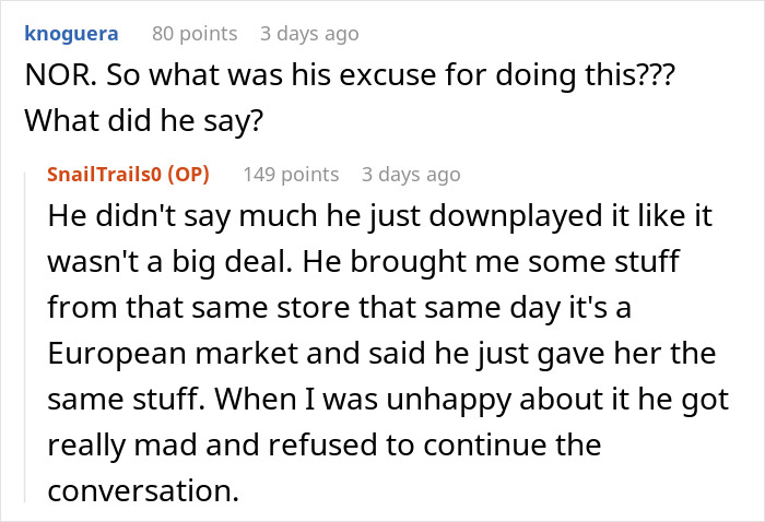 Screenshot of an online discussion about a flirty dad dropping off sweets to another mom at school. Screenshot of an online discussion about a flirty dad dropping off sweets to another mom at school.