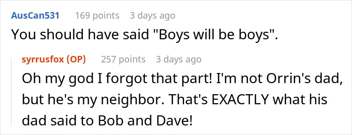 Reddit conversation about a mailman dumping bottles of pee in gardens and a 12-year-old’s smelly, sticky revenge.