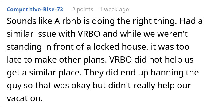 Reddit comment discussing issues with Airbnb and VRBO related to last-minute price changes and booking problems. Reddit comment discussing issues with Airbnb and VRBO related to last-minute price changes and booking problems.