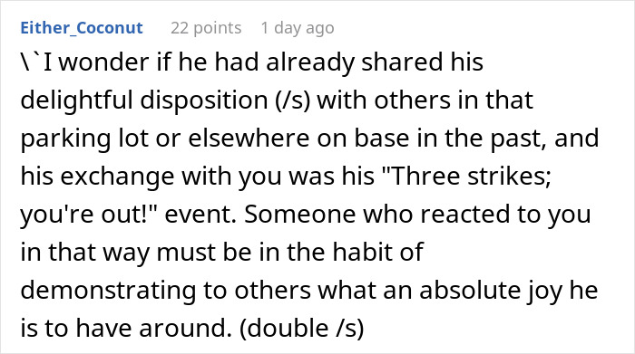 Parking Lot Rage At Military Base Ends Up With One Guy Getting A Ban From Parking There At All Parking Lot Rage At Military Base Ends Up With One Guy Getting A Ban From Parking There At All