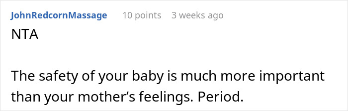 Screenshot of a forum comment discussing concerns about an obese mom babysitting a newborn and fat shaming. Screenshot of a forum comment discussing concerns about an obese mom babysitting a newborn and fat shaming.