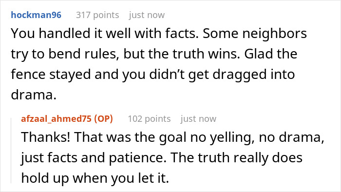 Online discussion about a neighbor’s fence sabotage attempt that backfired, with fence still standing firm.