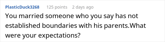 Screenshot of a Reddit comment discussing boundaries related to a helicopter mom asking about grandkids on a honeymoon. Screenshot of a Reddit comment discussing boundaries related to a helicopter mom asking about grandkids on a honeymoon.