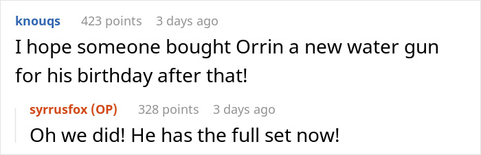 Screenshot of an online discussion about a mailman dumping bottles and a kid’s smelly sticky revenge story.