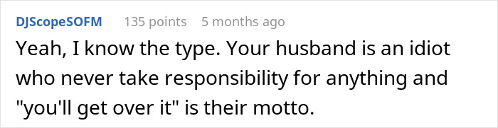 Screenshot of a Reddit comment criticizing a husband for failing responsibility in a woman’s cross-country move and public shaming. Screenshot of a Reddit comment criticizing a husband for failing responsibility in a woman’s cross-country move and public shaming.