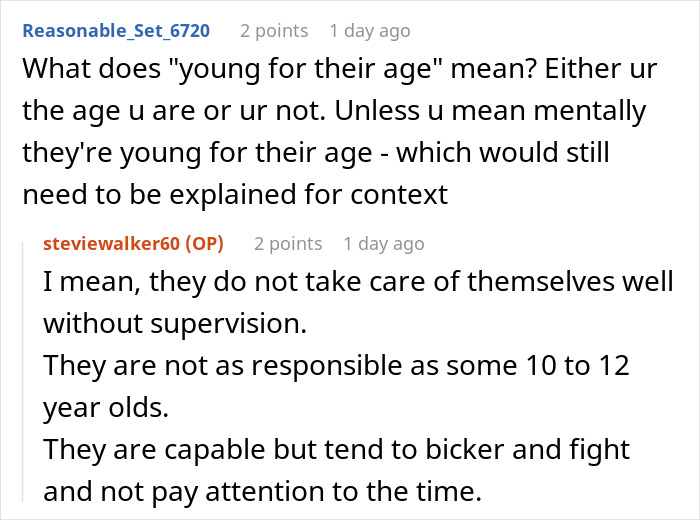 Reddit users discussing a woman upset her mom booked a vacation and refuses to babysit her two kids. Reddit users discussing a woman upset her mom booked a vacation and refuses to babysit her two kids.