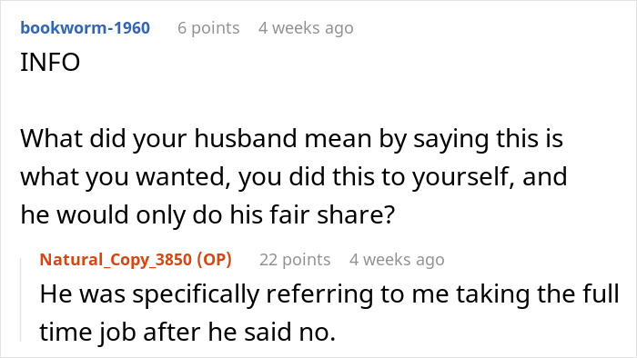 Conversation about a husband refusing to help with their child, leading to wife considering leaving him. Conversation about a husband refusing to help with their child, leading to wife considering leaving him.