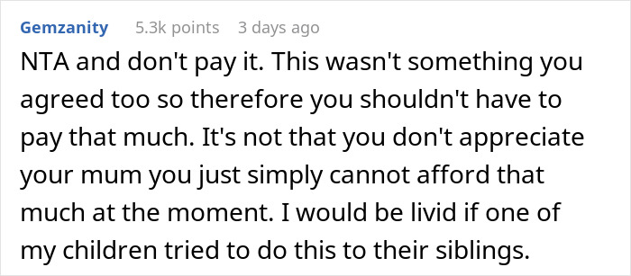 Comment discussing a person refusing to pay after finding out they are treating the table following dinner. Comment discussing a person refusing to pay after finding out they are treating the table following dinner.