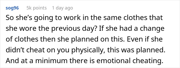 Comment discussing emotional cheating and suspicion after wife’s catch-up with ex turns into a sleepover. Comment discussing emotional cheating and suspicion after wife’s catch-up with ex turns into a sleepover.