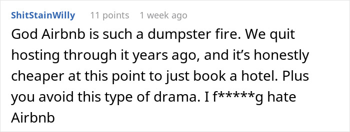 Screenshot of an online comment criticizing Airbnb and sharing frustration about last-minute price increases by hosts. Screenshot of an online comment criticizing Airbnb and sharing frustration about last-minute price increases by hosts.
