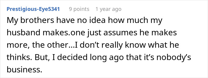 Screenshot of a Reddit comment about a husband and wife hiding their wealth for safety from dysfunctional families. Screenshot of a Reddit comment about a husband and wife hiding their wealth for safety from dysfunctional families.