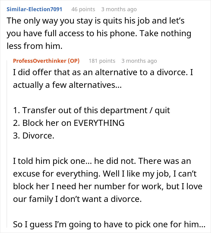 Screenshot of an online discussion about a man gaslighting his pregnant wife and consequences after marriage fails. Screenshot of an online discussion about a man gaslighting his pregnant wife and consequences after marriage fails.