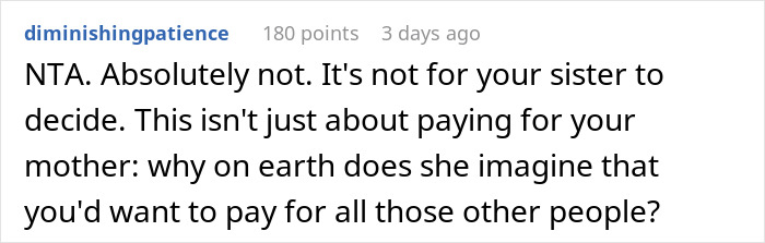 Screenshot of a forum comment about someone refusing to pay after finding out they're treating the table at dinner. Screenshot of a forum comment about someone refusing to pay after finding out they're treating the table at dinner.