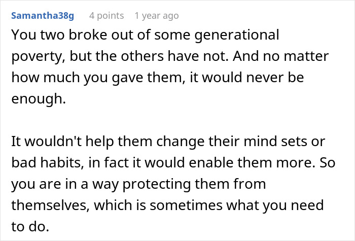Comment on a forum discussing how a husband and wife hide their wealth from dysfunctional families to protect themselves. Comment on a forum discussing how a husband and wife hide their wealth from dysfunctional families to protect themselves.