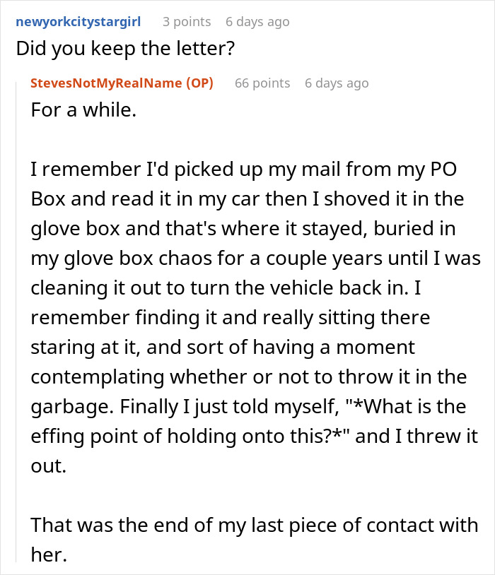 Reddit conversation screenshot showing a user sharing what it was really like to date a famous actress.