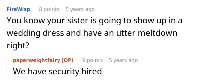 Text conversation about a couple booking a wedding venue years ahead and concern over sister causing a scene. Text conversation about a couple booking a wedding venue years ahead and concern over sister causing a scene.