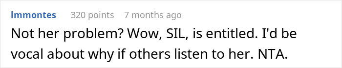 A user commenting about family disputes involving kid outings with brother’s children on an online forum discussion. A user commenting about family disputes involving kid outings with brother’s children on an online forum discussion.