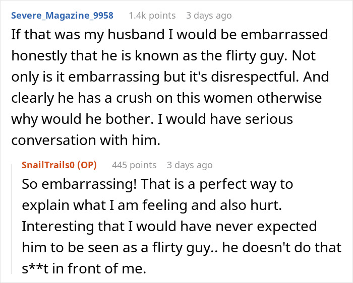 Screenshot of an online discussion about a flirty dad dropping off sweets to another mom at school causing confusion. Screenshot of an online discussion about a flirty dad dropping off sweets to another mom at school causing confusion.