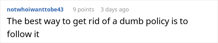 Screenshot of an online comment discussing a policy about not filling empty shelves and its impact on sales. Screenshot of an online comment discussing a policy about not filling empty shelves and its impact on sales.