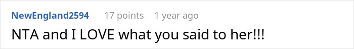 Screenshot of an online comment discussing a woman who refuses to babysit her step sister’s kids, causing family drama. Screenshot of an online comment discussing a woman who refuses to babysit her step sister’s kids, causing family drama.