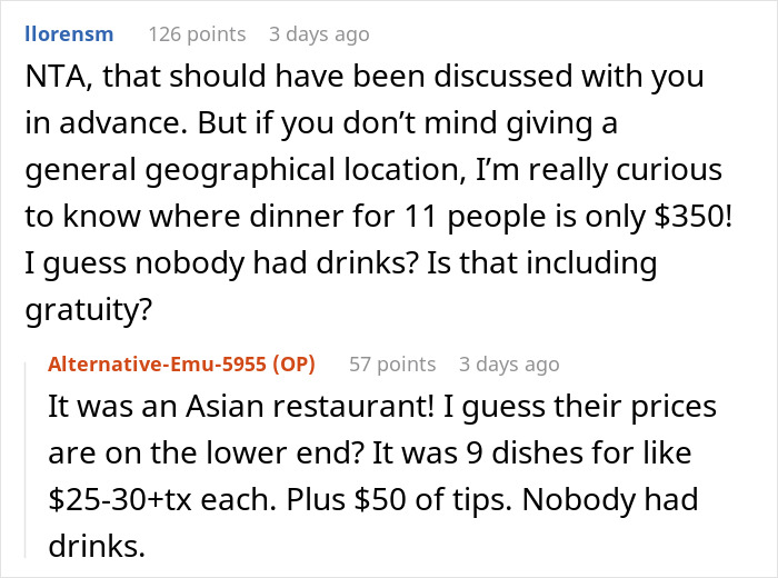 Person discovers they are treating the table after dinner and refuses to pay, sparking a heated discussion online. Person discovers they are treating the table after dinner and refuses to pay, sparking a heated discussion online.