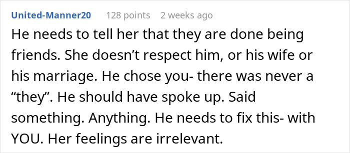 Comment on a forum discussing a husband’s childhood best friend asking a favor and causing humiliation. Comment on a forum discussing a husband’s childhood best friend asking a favor and causing humiliation.