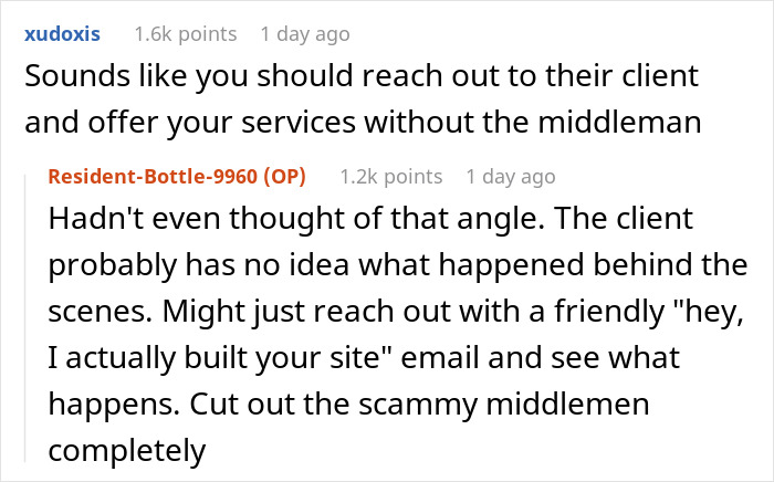 Screenshot of an online forum discussion where a user realizes they got tricked during an interview task revealed live.