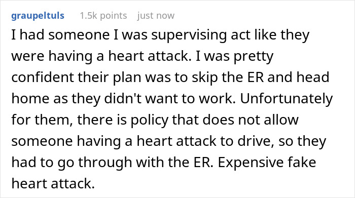 Text post about a severe case of attention seeking where an ambulance arrives at an office for a fake heart attack. Text post about a severe case of attention seeking where an ambulance arrives at an office for a fake heart attack.