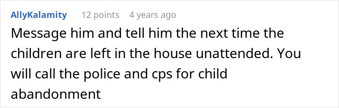 Screenshot of a social media comment warning about child abandonment after roommate left kids unattended. Screenshot of a social media comment warning about child abandonment after roommate left kids unattended.