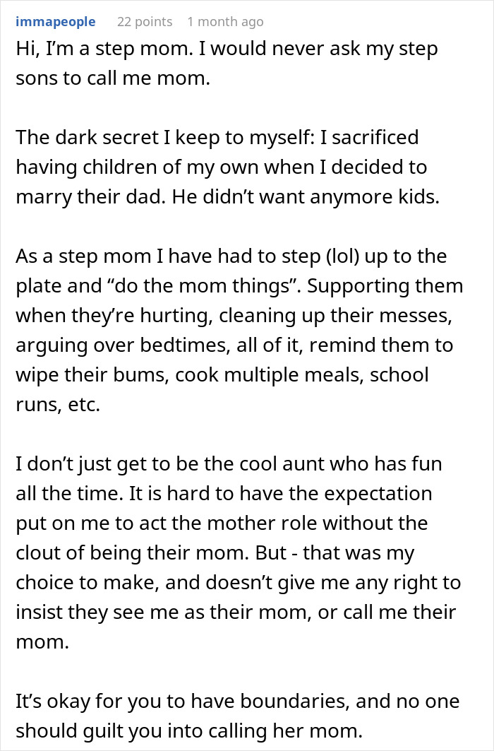 Text post from a stepmom sharing challenges of stepping up as a mom without being called mom in blended families. Text post from a stepmom sharing challenges of stepping up as a mom without being called mom in blended families.