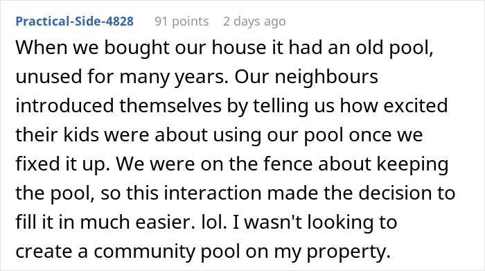 Neighbors sending relatives to use private pool without consent causing homeowner frustration and boundary issues. Neighbors sending relatives to use private pool without consent causing homeowner frustration and boundary issues.