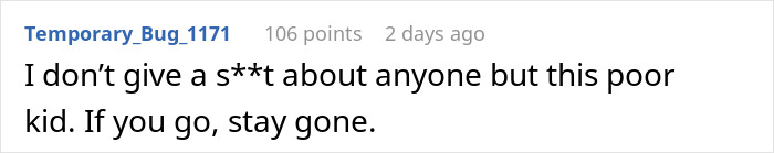 Screenshot of a social media comment expressing anger and support for a mom tired of her cheating husband and unwanted child. Screenshot of a social media comment expressing anger and support for a mom tired of her cheating husband and unwanted child.