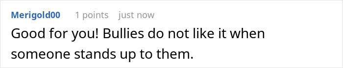 Online comment highlighting how bullies dislike when someone stands up to them, relating to manager firing employee claims. Online comment highlighting how bullies dislike when someone stands up to them, relating to manager firing employee claims.