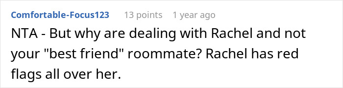Screenshot of an online comment about a guy’s girlfriend planning a steamy weekend and trying to evict a toxic roommate. Screenshot of an online comment about a guy’s girlfriend planning a steamy weekend and trying to evict a toxic roommate.