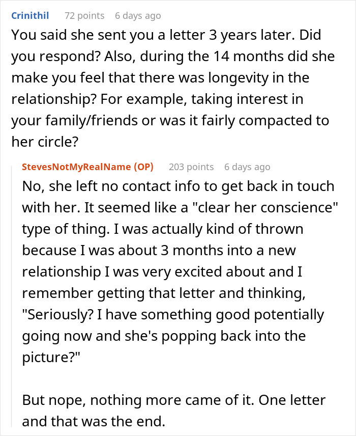 Reddit user shares details about dating a famous actress, discussing relationship longevity and unexpected contact after years.