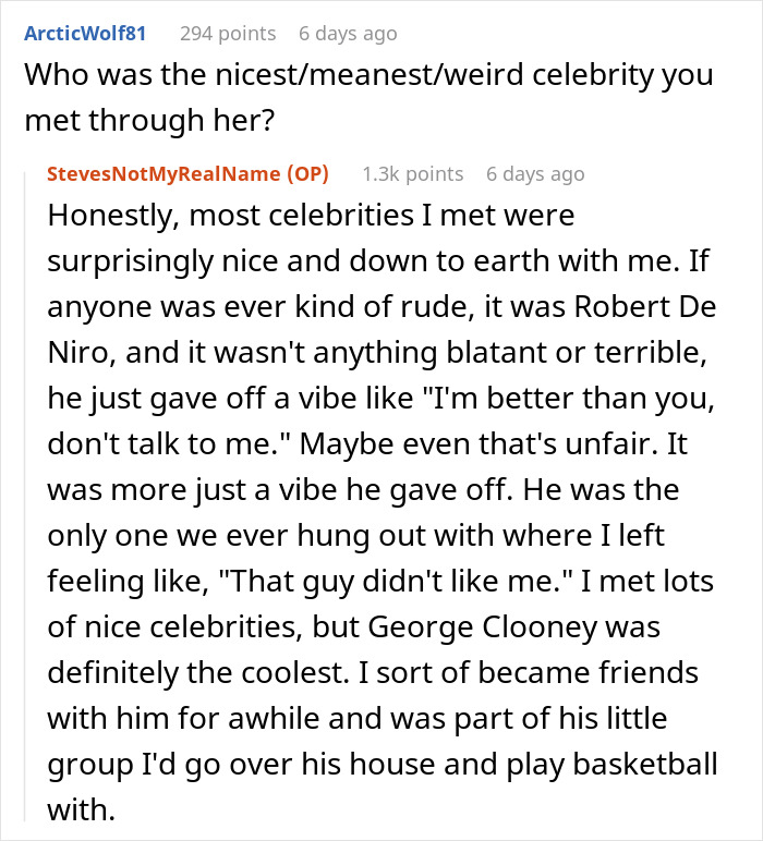 Reddit user shares what it was really like to date a famous actress, describing celebrity encounters and experiences.