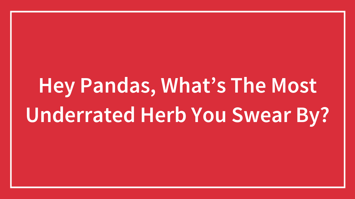 Red background with white text asking about the most underrated herb people swear by, focusing on underrated herb SEO keyword.