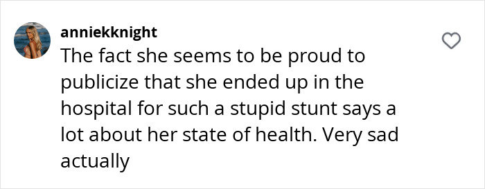 User comment criticizing adult content creator's hospital update after sleeping with 583 men, mentioning bleeding and health concerns. User comment criticizing adult content creator's hospital update after sleeping with 583 men, mentioning bleeding and health concerns.