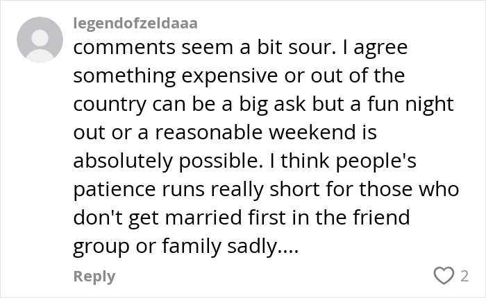 User comment discussing costs and opinions amid internet debates on paying for hen parties and their impact on friendships. User comment discussing costs and opinions amid internet debates on paying for hen parties and their impact on friendships.