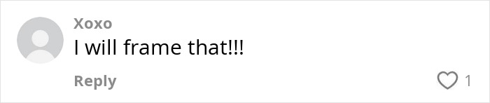 Comment saying I will frame that with a heart icon, related to Meghan Markle's note to flight attendant going viral. Comment saying I will frame that with a heart icon, related to Meghan Markle's note to flight attendant going viral.