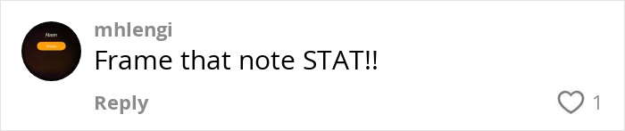 Comment from user mhlengi saying Frame that note STAT with one like, related to Meghan Markle's note to flight attendant going viral. Comment from user mhlengi saying Frame that note STAT with one like, related to Meghan Markle's note to flight attendant going viral.