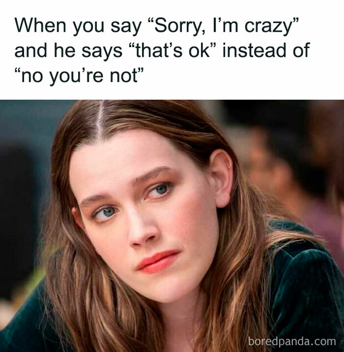 Woman with a thoughtful expression paired with a relatable meme about feelings, fitting into memes for days and avoiding responsibilities.