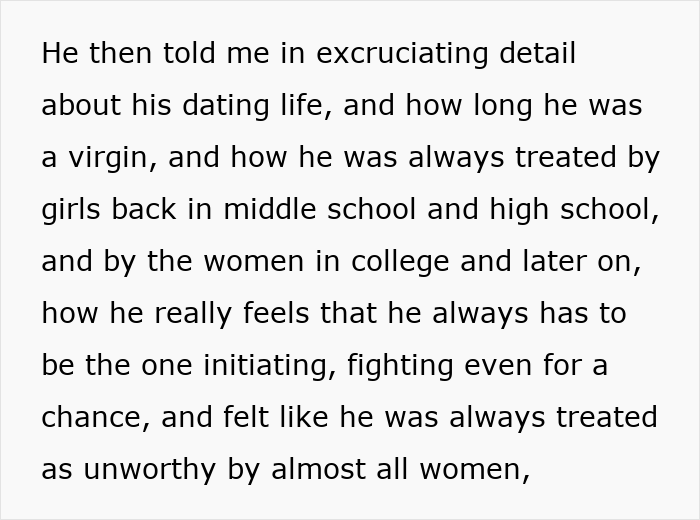 Text excerpt about a man sharing his dating life struggles and feeling unworthy, related to woman's husband leaves her. Text excerpt about a man sharing his dating life struggles and feeling unworthy, related to woman's husband leaves her.