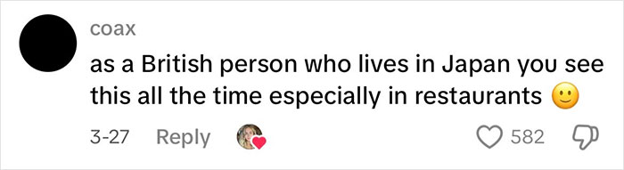 Comment on social media about common experiences in Japanese restaurants from a British person living in Japan. Comment on social media about common experiences in Japanese restaurants from a British person living in Japan.