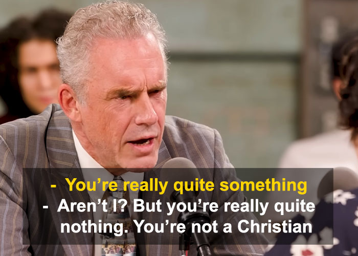 Jordan Peterson speaking passionately during a heated debate with atheists on religion and identity. Jordan Peterson speaking passionately during a heated debate with atheists on religion and identity.
