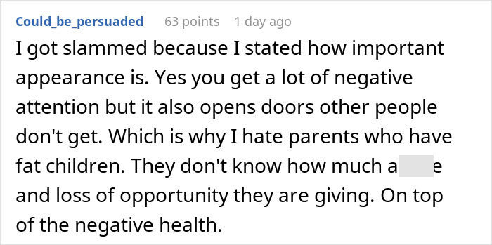 Screenshot of a forum comment discussing changes after losing pretty privilege and its impact on appearance and opportunities. Screenshot of a forum comment discussing changes after losing pretty privilege and its impact on appearance and opportunities.